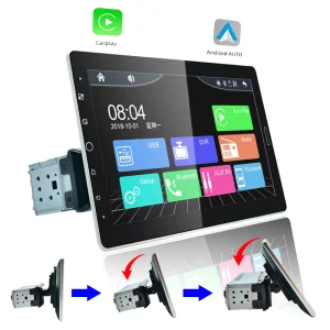 10.1 Inch  Din Car Stereo, Touch Screen MP5 Multimedia Player with Wired CarPlay, Single Din Audio Receiver