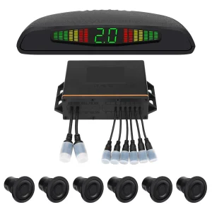 24V IP67 Waterproof 6-Sensor Parking Assist System with Reversing Radar, LED Display & Buzzer Alarm for Vehicle Truck Bus