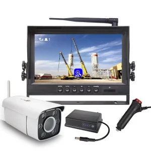 9" Wireless Crane Camera System with 30x Optical Zoom, HD 1080P IPS DVR Monitor, High-Speed Hook View Observation Camera Kit for Tower Crane, Excavator