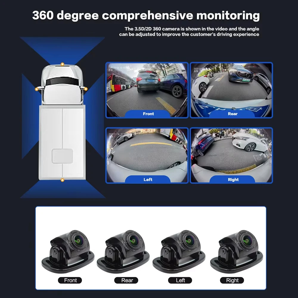 10.1 Inch IPS Touch Screen 1080P AHD 3D 360° View Panoramic Backup Camera AI DMS System for Truck Bus - Image 6