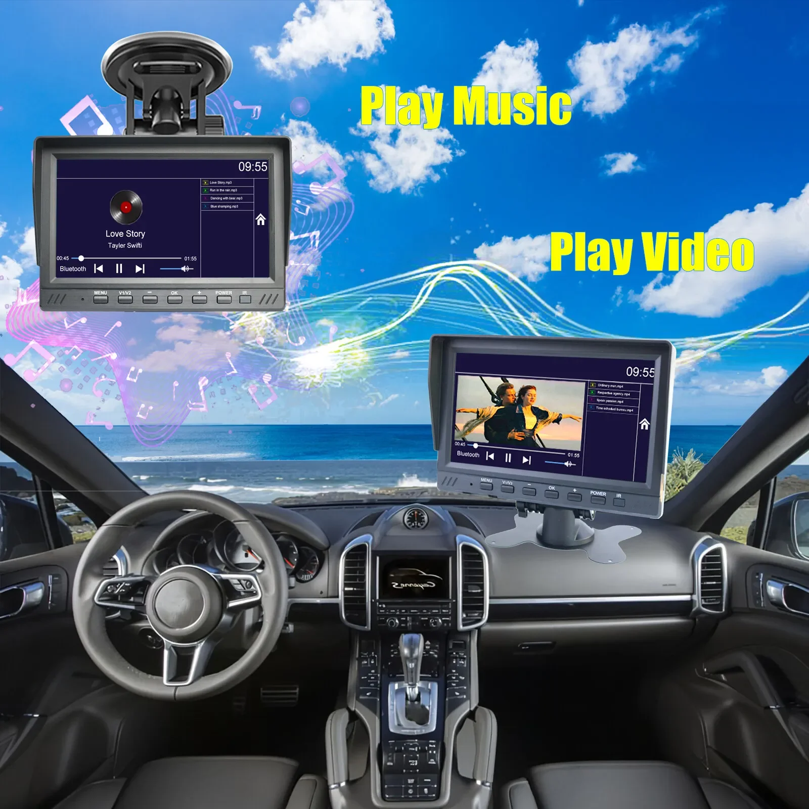 7 Inch 4CH 1080P QUAD Monitor DVR System