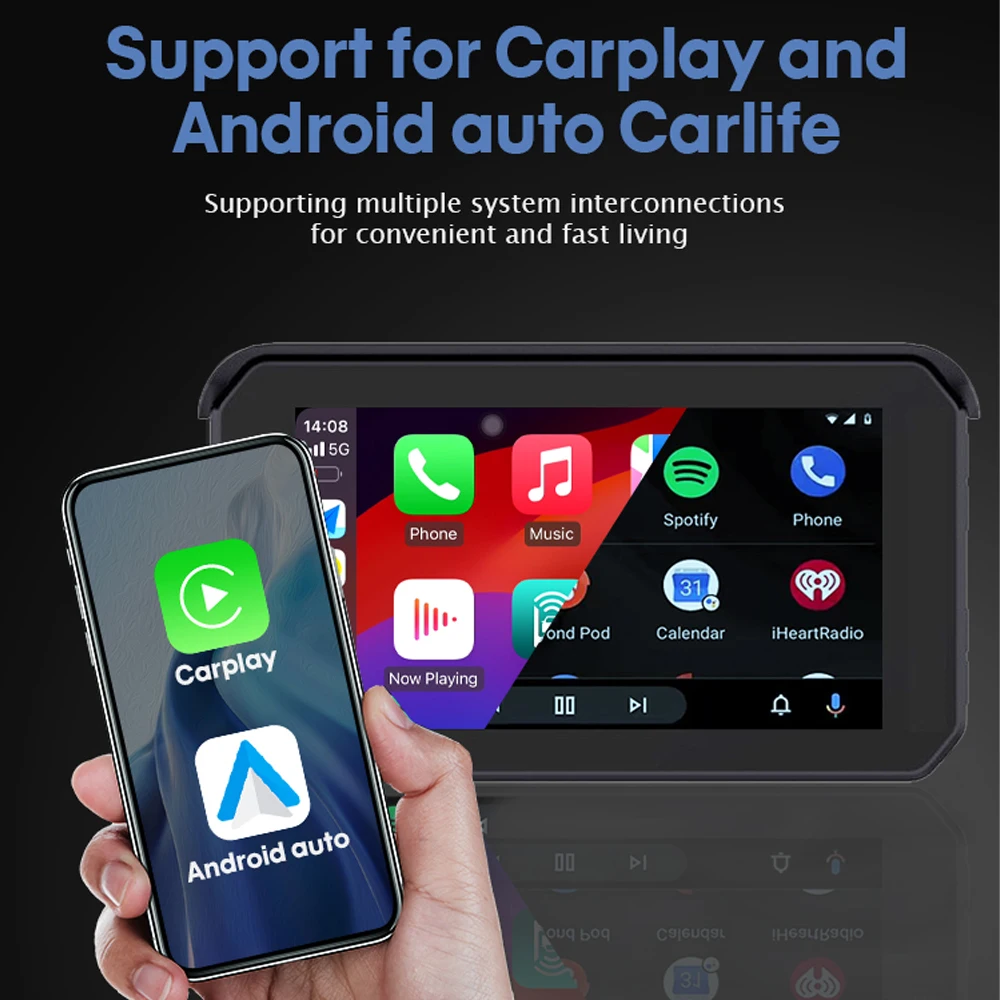 Portable Car GPS Navigator 7/9 Inch IPS Touch Screen – Wireless CarPlay Android Auto WiFi 5G SIM TF Card Bluetooth Stereo DVR - Image 5