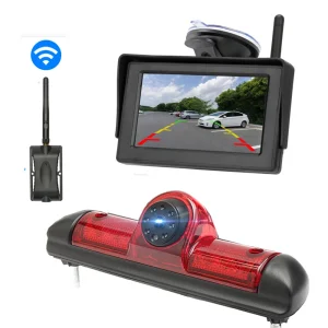 7" Rear View Mirror Monitor with 3rd Brake Light Camera, OEM Fit Reversing System for Peugeot Boxer, Fiat Ducato, Citroen Jumper Vans