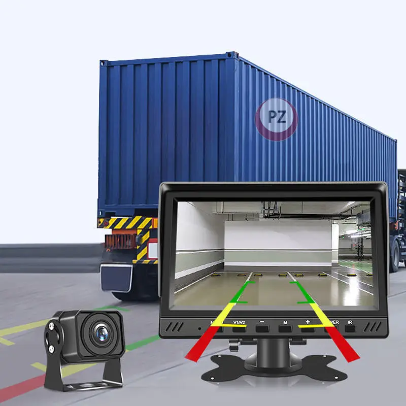 7 Inch BSD Split Screen AHD Monitor 2CH Video Input Backup Camera System with IP68 Waterproof Voice Alarm for Forklift & Trucks - Image 6