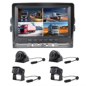 Vehicle Safety Security System, 7-Inch Truck Rear View Monitor with Reverse Backup Camera Kit, Waterproof HD Rear View System for Bus, Truck, Heavy Duty Vehicle