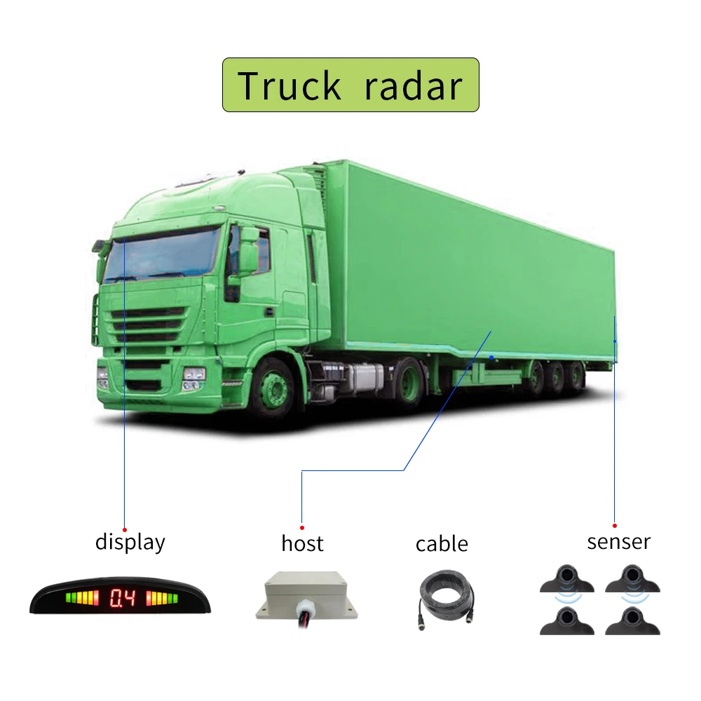 Ultrasonic 4-Probe Parking Sensor System with LED Display, Waterproof Reversing Blind Spot Detection Aid for Bus & Truck - Image 4