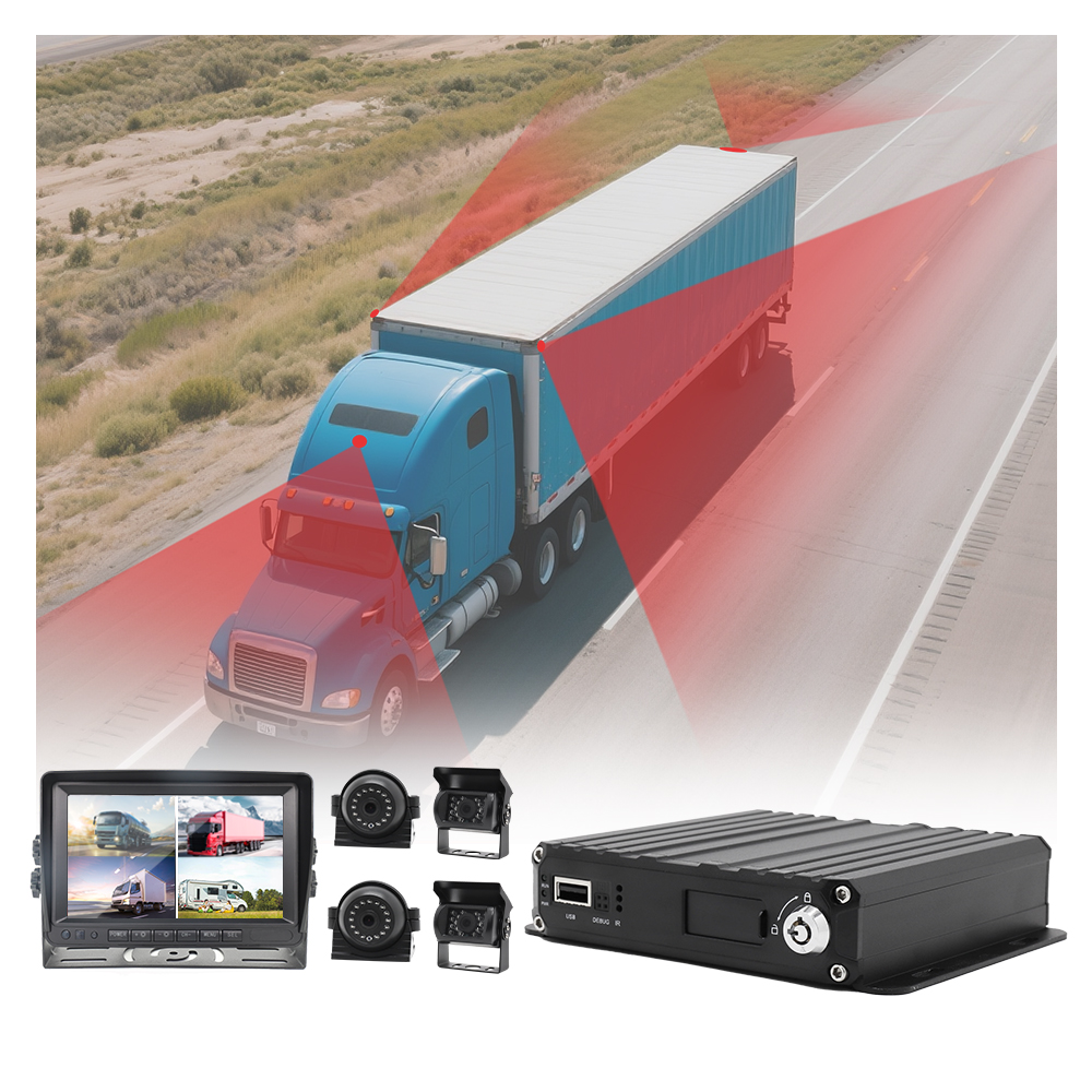 4CH 4G MDVR Car DVR Camera System, 7 Inch 1080P LCD Monitor, Vehicle CCTV for Truck Monitoring - Image 2