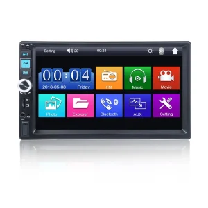 Universal 7 Inch 2 Din Car Stereo, Touch Screen MP5 Player with Mirror Link, Bluetooth, FM, TF Card & Car Audio Radio Receiver
